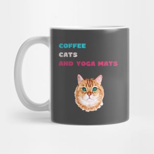 Coffee cats and yoga mats funny yoga and cat drawing Mug